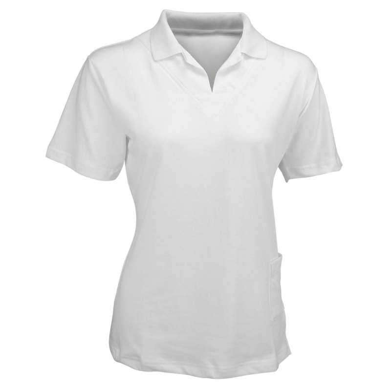 Emsmorn Ladies White Vee Bowls Blouse Mayors Sports and Menswear