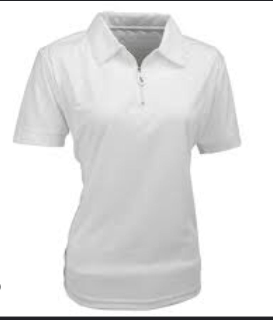 Emsmorn LADIES WHITE ZIPPY BOWLS BLOUSE Mayors Sports and Menswear