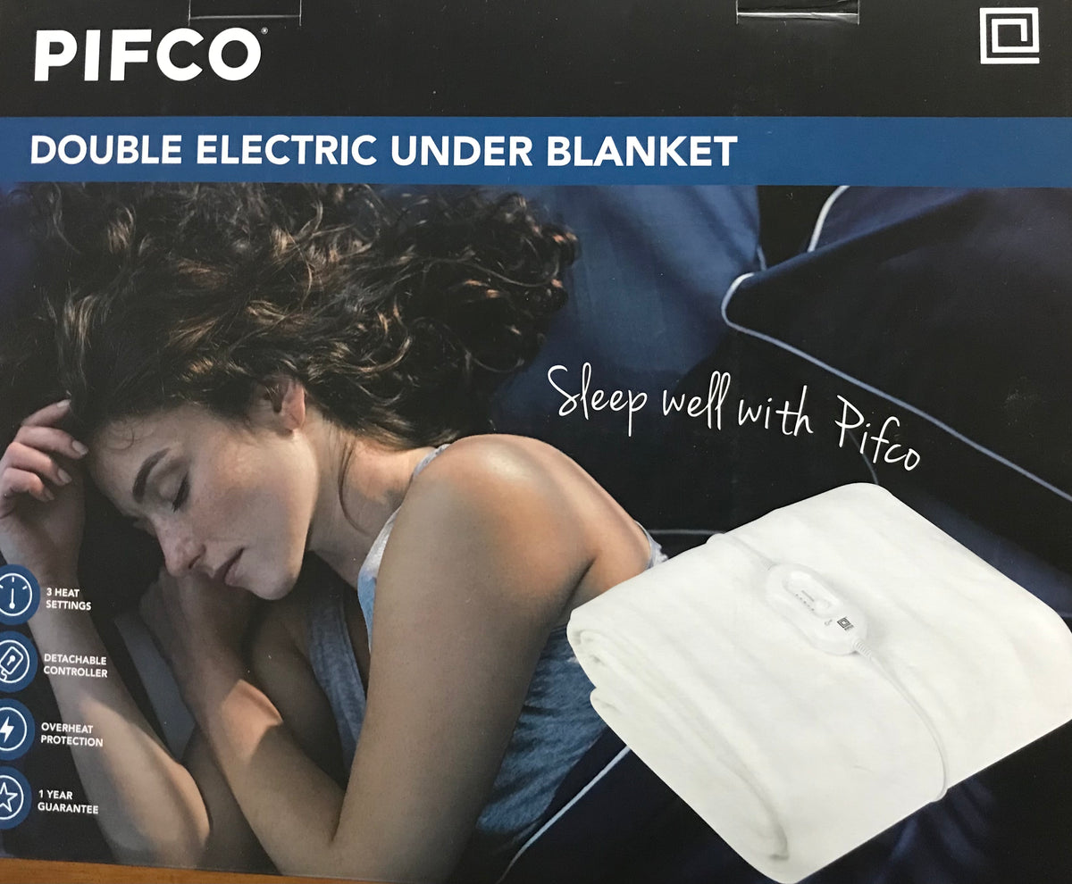 PIFCO® White Electric Blanket Double Mayors Sports and Menswear