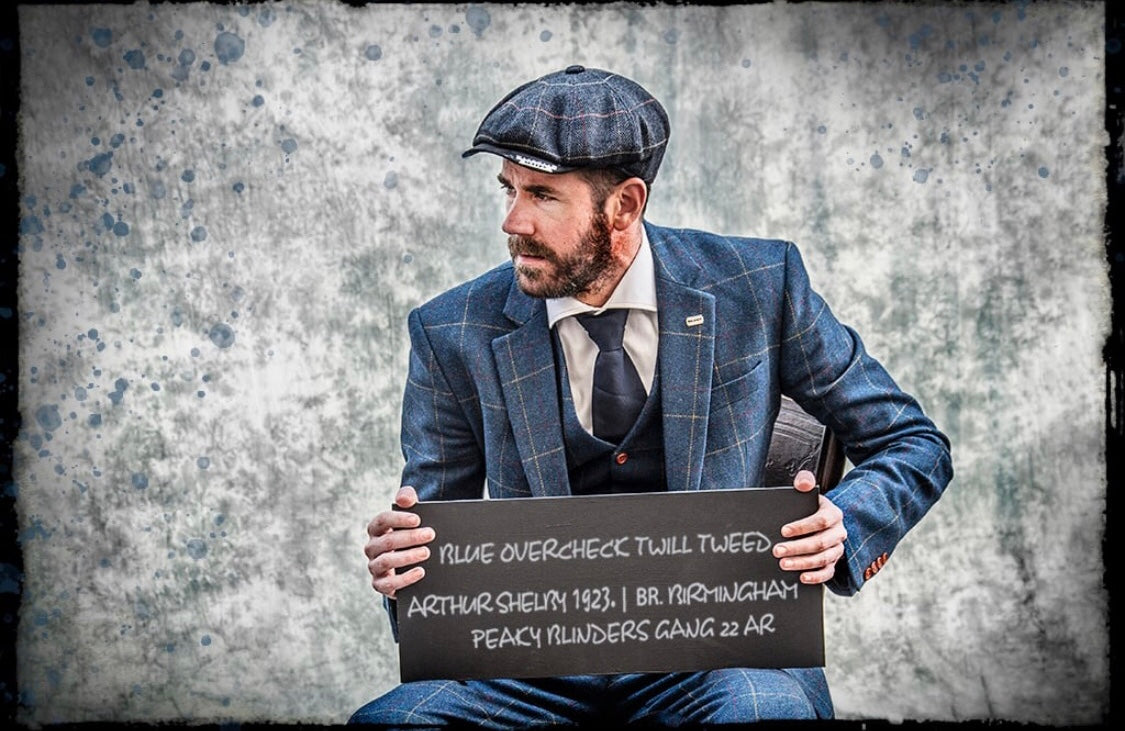 Shelby 4 piece overcheck green wool suit