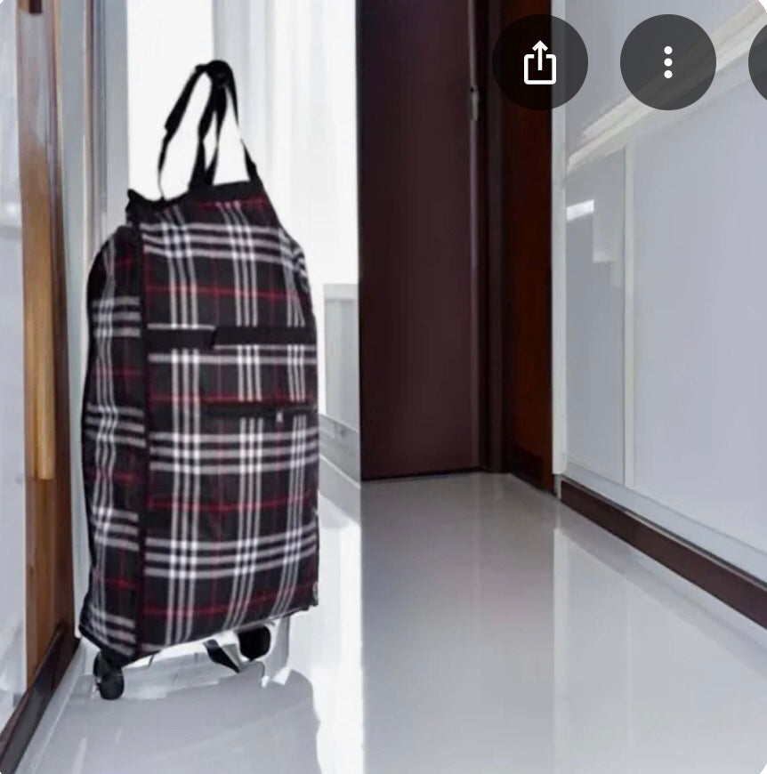 Lightweight Folding Shopping Trolley with Wheels