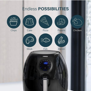 Princess Digital Air Fryer XL 5.2L 1700W Family Size +Baking Tin NEW Black 18205