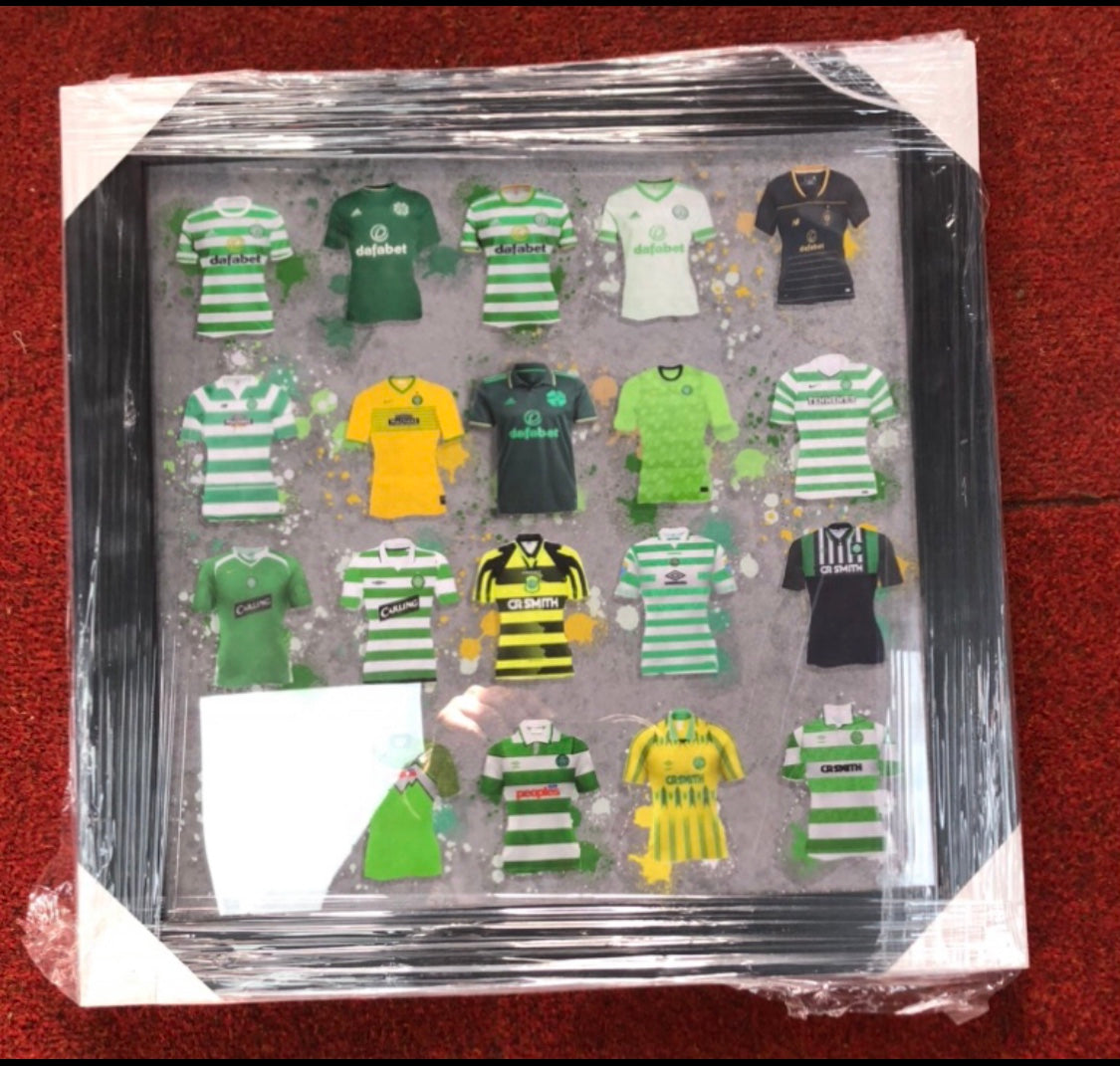 Glasgow Celtic FC Team shirts stripe picture.