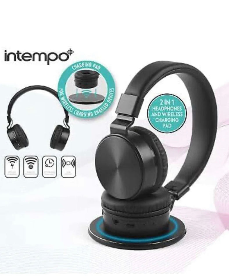 INTEMPO EE7067BLKPADSTKEU7 Wireless Bluetooth Headphones - Includes Charging Base.