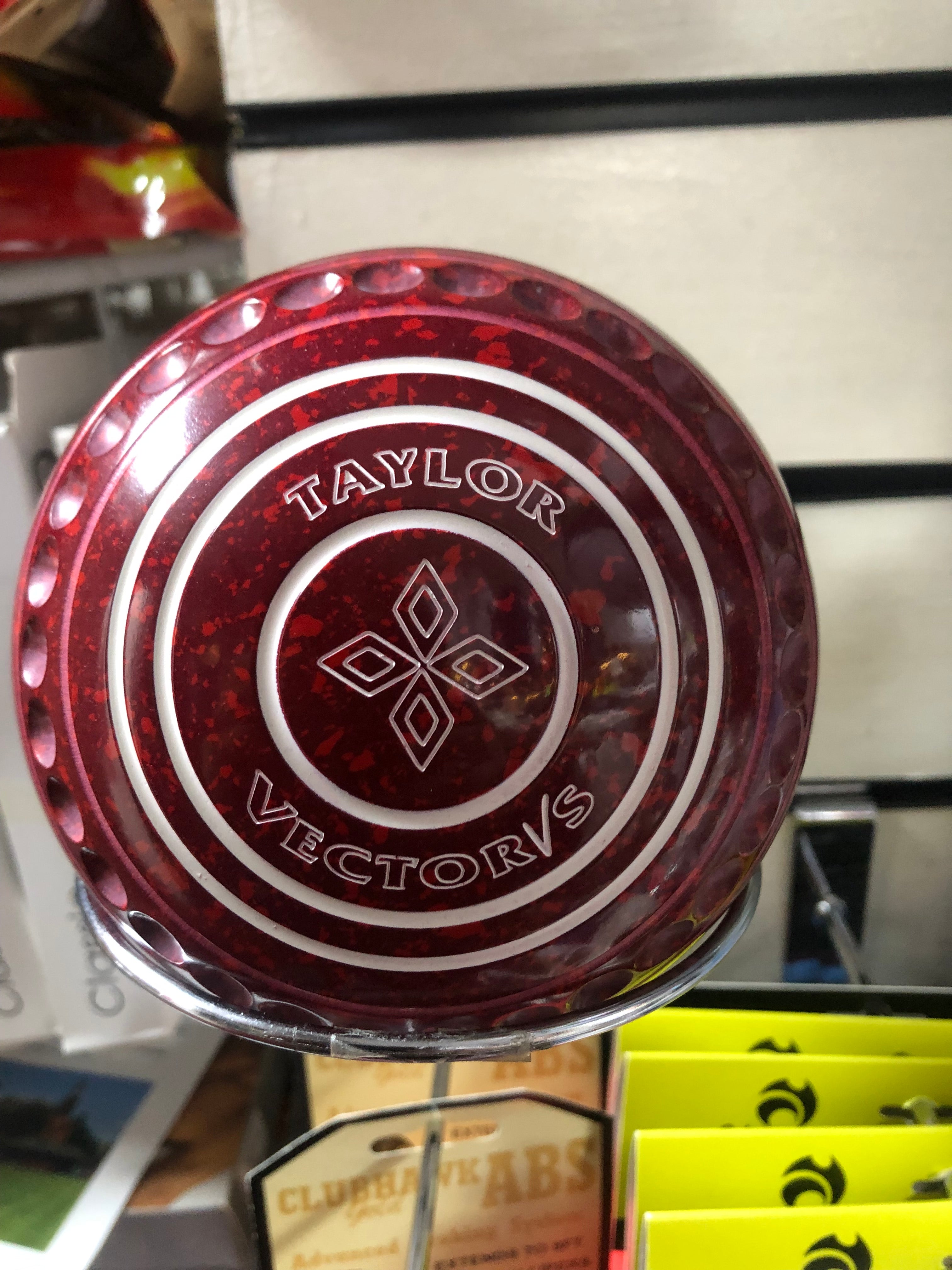 Taylor Lawn Bowls Vector VS Pro Grip in Maroon/Red Speckled