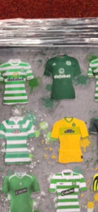 Glasgow Celtic FC Team shirts stripe picture.