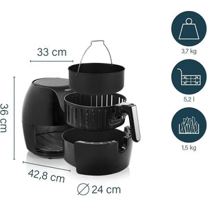 Princess Digital Air Fryer XL 5.2L 1700W Family Size +Baking Tin NEW Black 18205