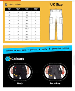 Turnhout Soft Shell Cargo Work Trousers Safety Combat Pants
