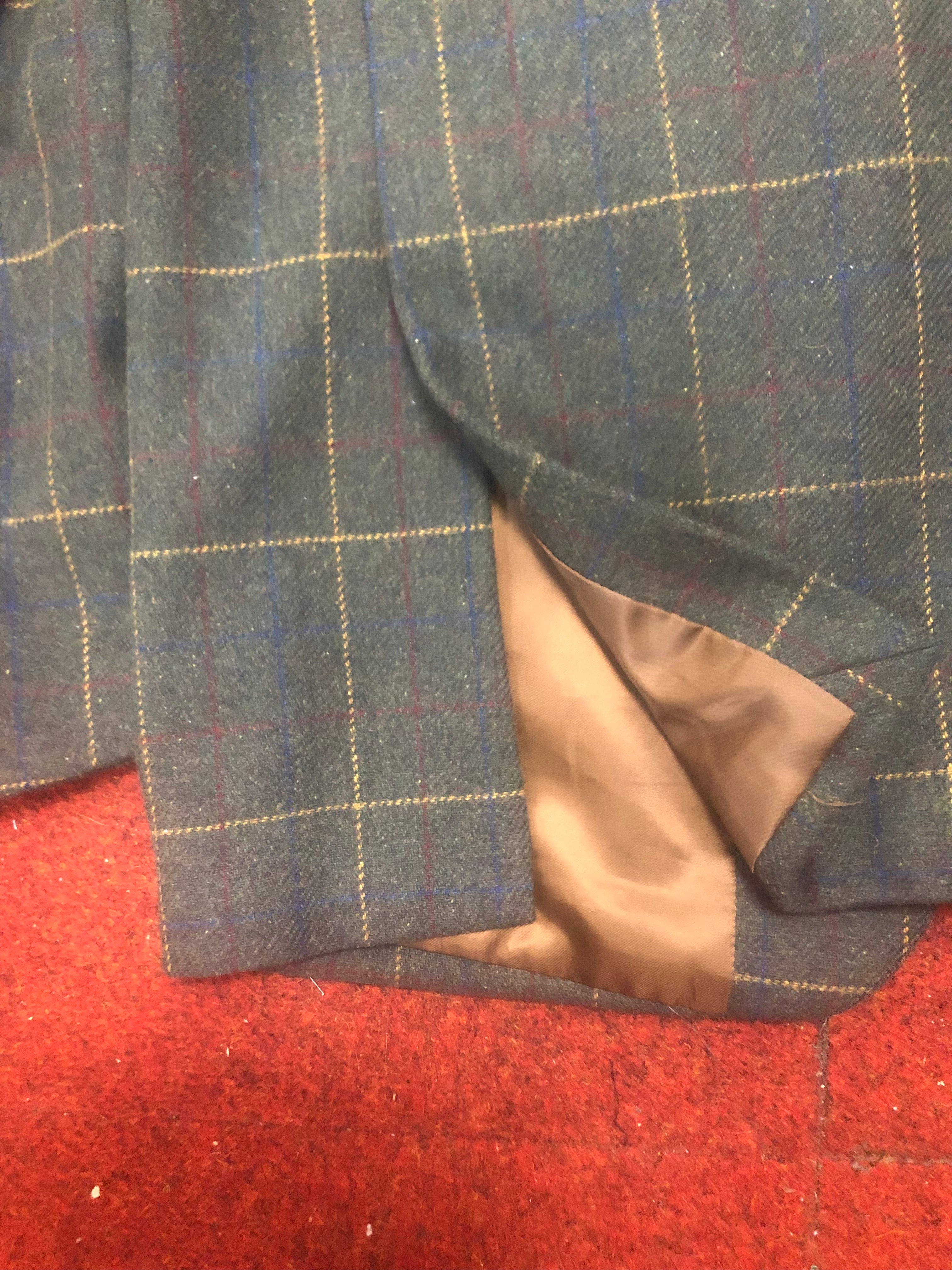 Shelby 4 piece overcheck green wool suit