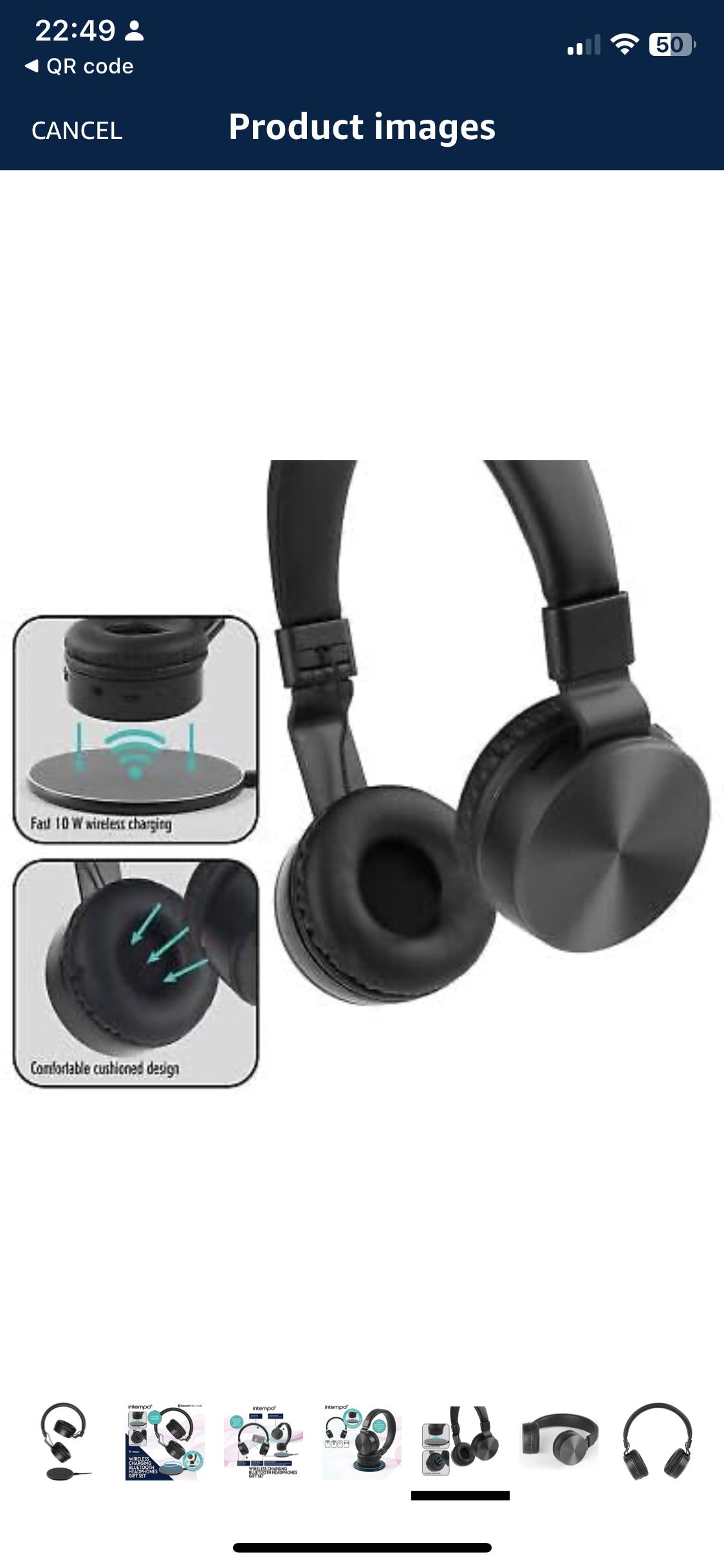 INTEMPO EE7067BLKPADSTKEU7 Wireless Bluetooth Headphones - Includes Charging Base, Foldable Headset, Cushioned Over Ear Design, Adjustable Headband, Up To 8 Hours Playtime, For Office, Travel, Home