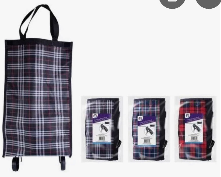 Lightweight Folding Shopping Trolley with Wheels