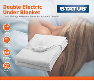 Status Double Electric Blanket | 70W 3 Heat Setting Electric Under Blanket | DEB1PKB