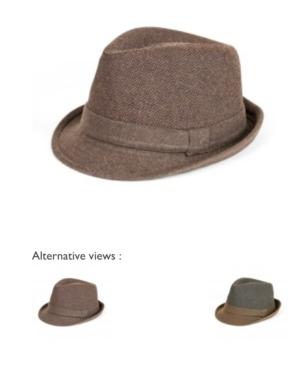 Mens Herringbone Trilby A1780