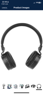 INTEMPO EE7067BLKPADSTKEU7 Wireless Bluetooth Headphones - Includes Charging Base, Foldable Headset, Cushioned Over Ear Design, Adjustable Headband, Up To 8 Hours Playtime, For Office, Travel, Home