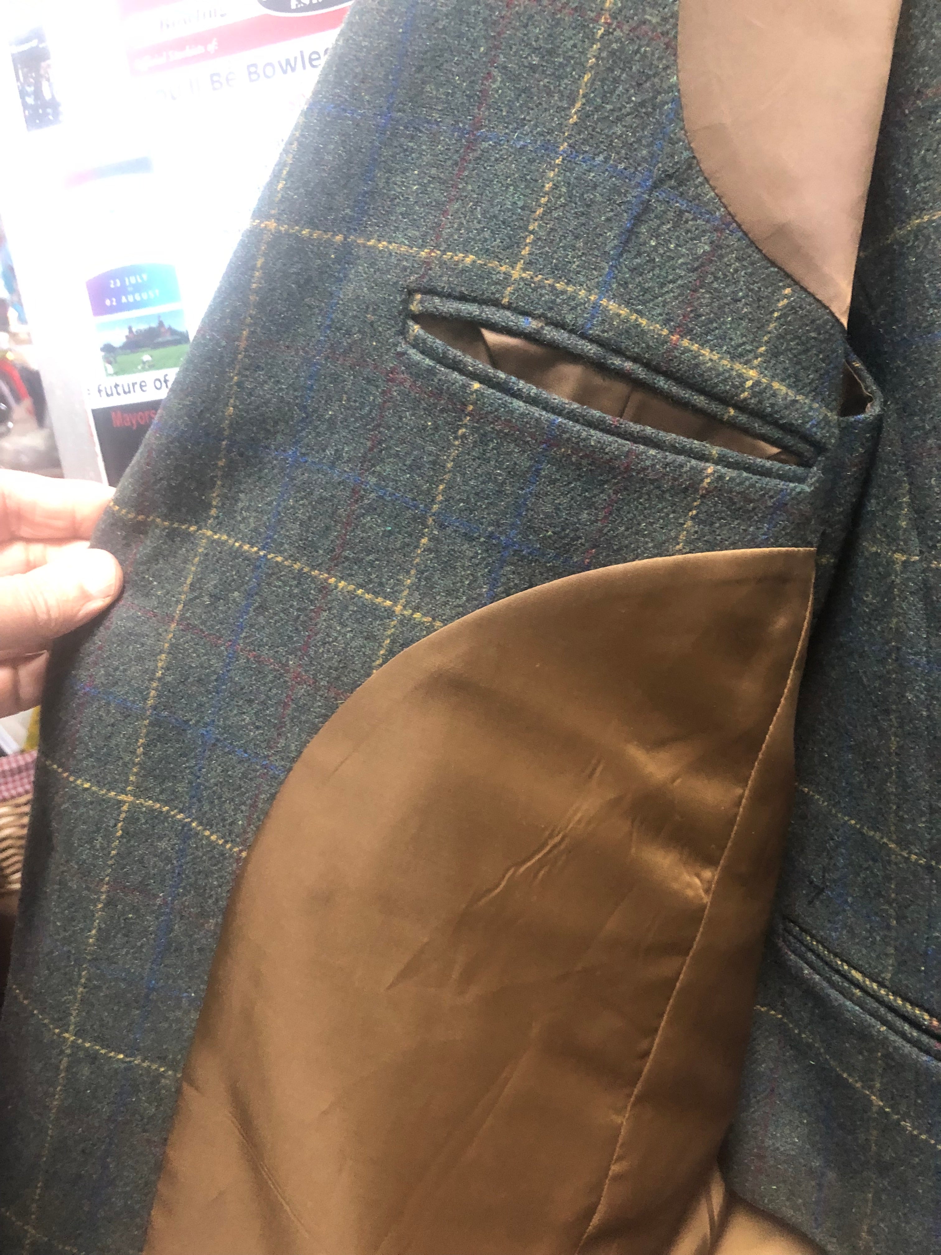 Shelby 4 piece overcheck green wool suit