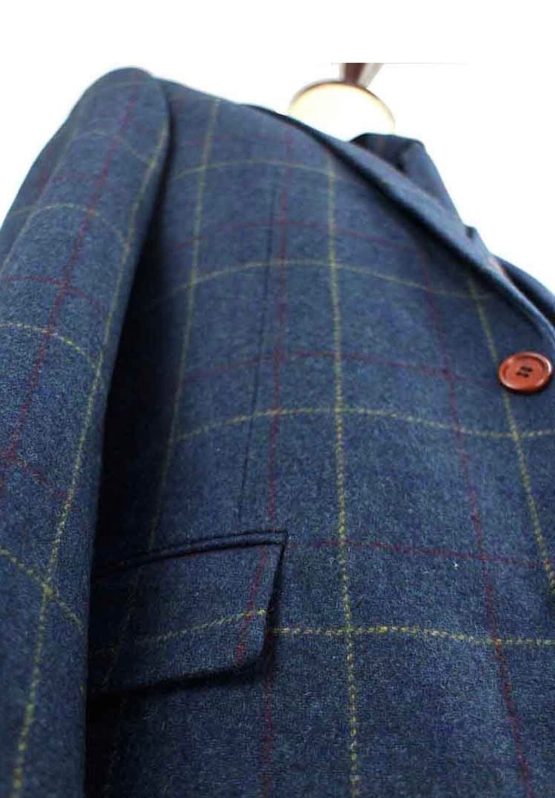 Shelby 4 piece overcheck green wool suit