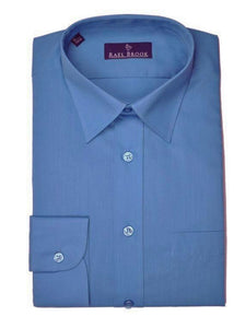 Rael Brook Classic Regular Fit Blue Single Cuff Shirt