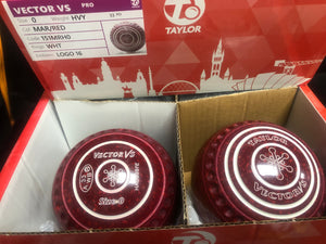 Taylor Lawn Bowls Vector VS Pro Grip in Maroon/Red Speckled