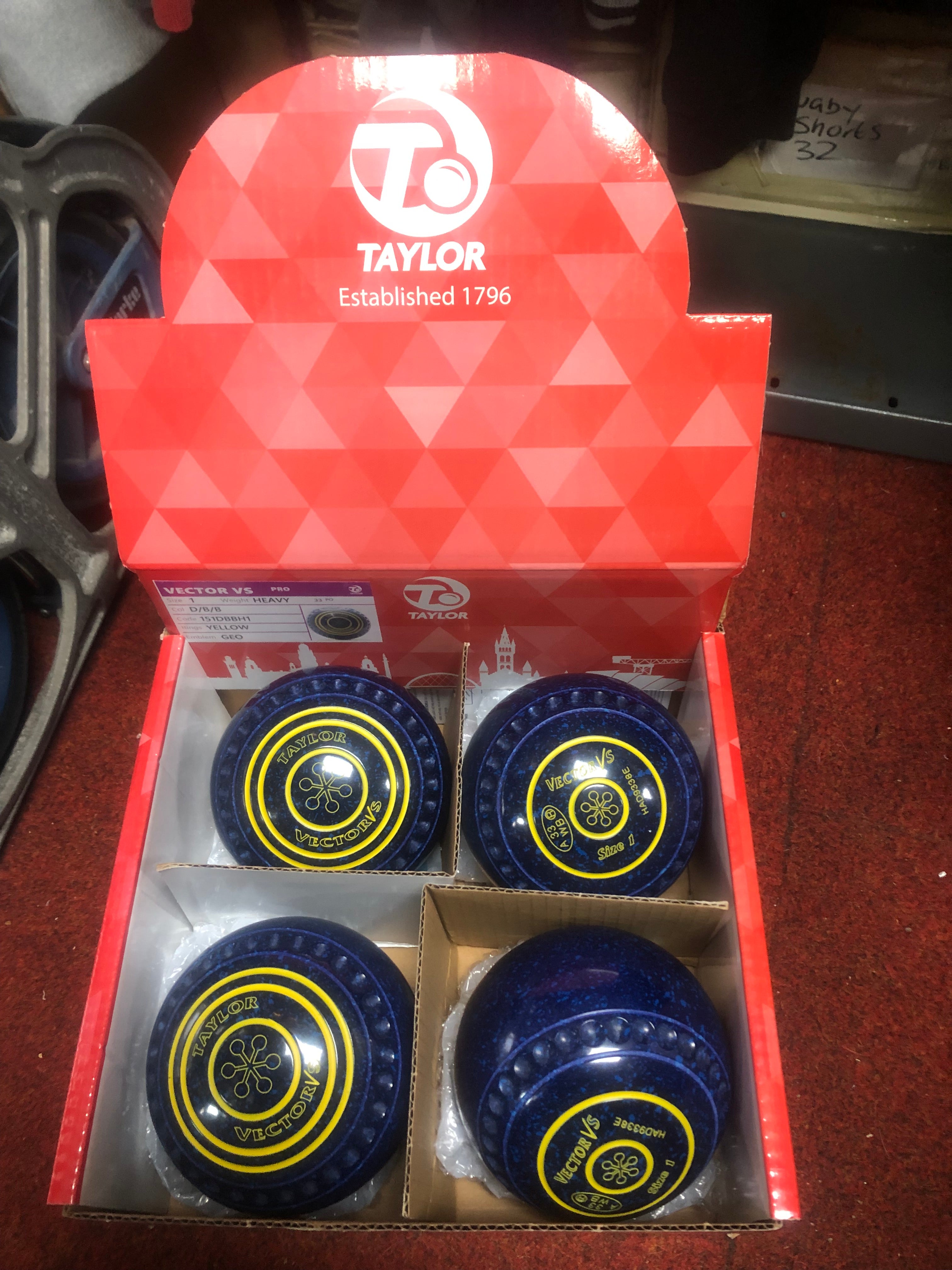 Taylor Lawn Bowls Vector VS Pro Grip in Dark Blue/Blue Speckled