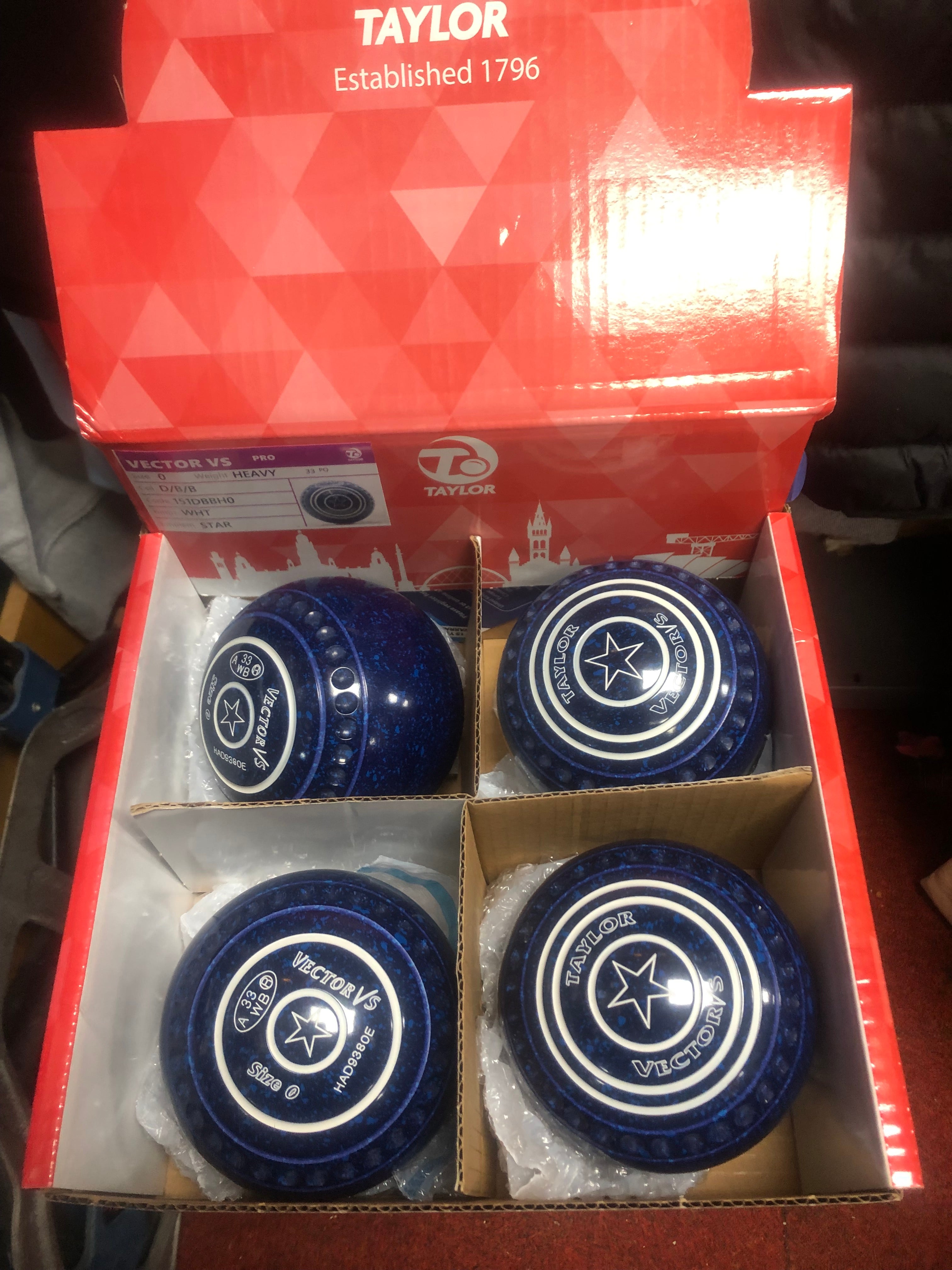 Taylor Lawn Bowls Vector VS Pro Grip in Dark Blue/Blue Speckled