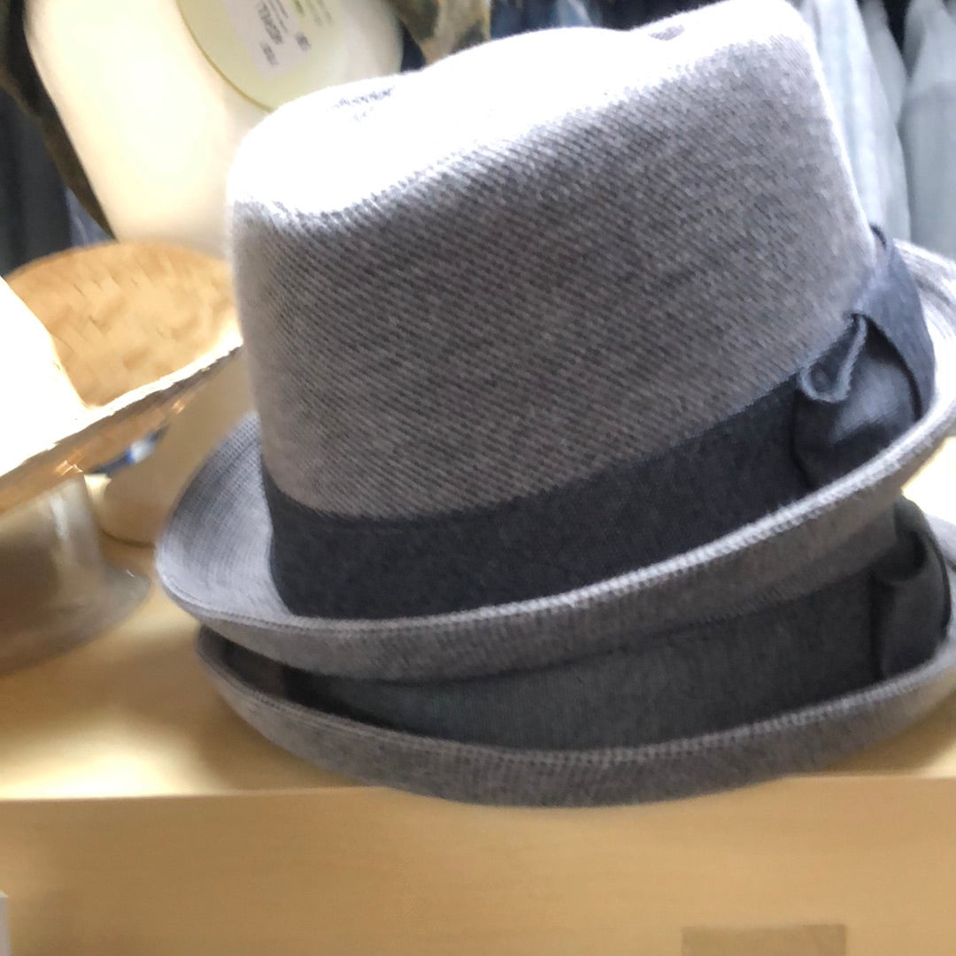 Porkpie Unisex Grey Check Tweed Hat