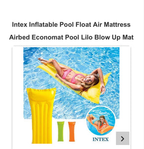 Intex Inflatable Pool Float Air Mattress Airbed Economat Pool Lilo Blow Up Mat