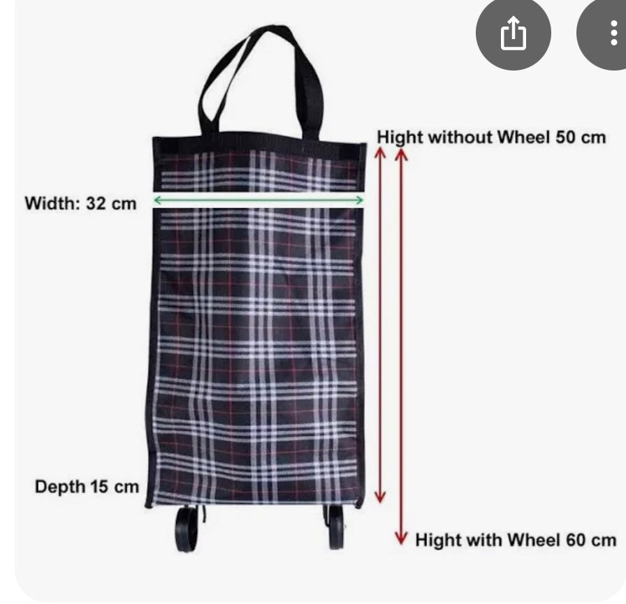 Lightweight Folding Shopping Trolley with Wheels