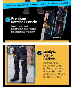 Turnhout Soft Shell Cargo Work Trousers Safety Combat Pants