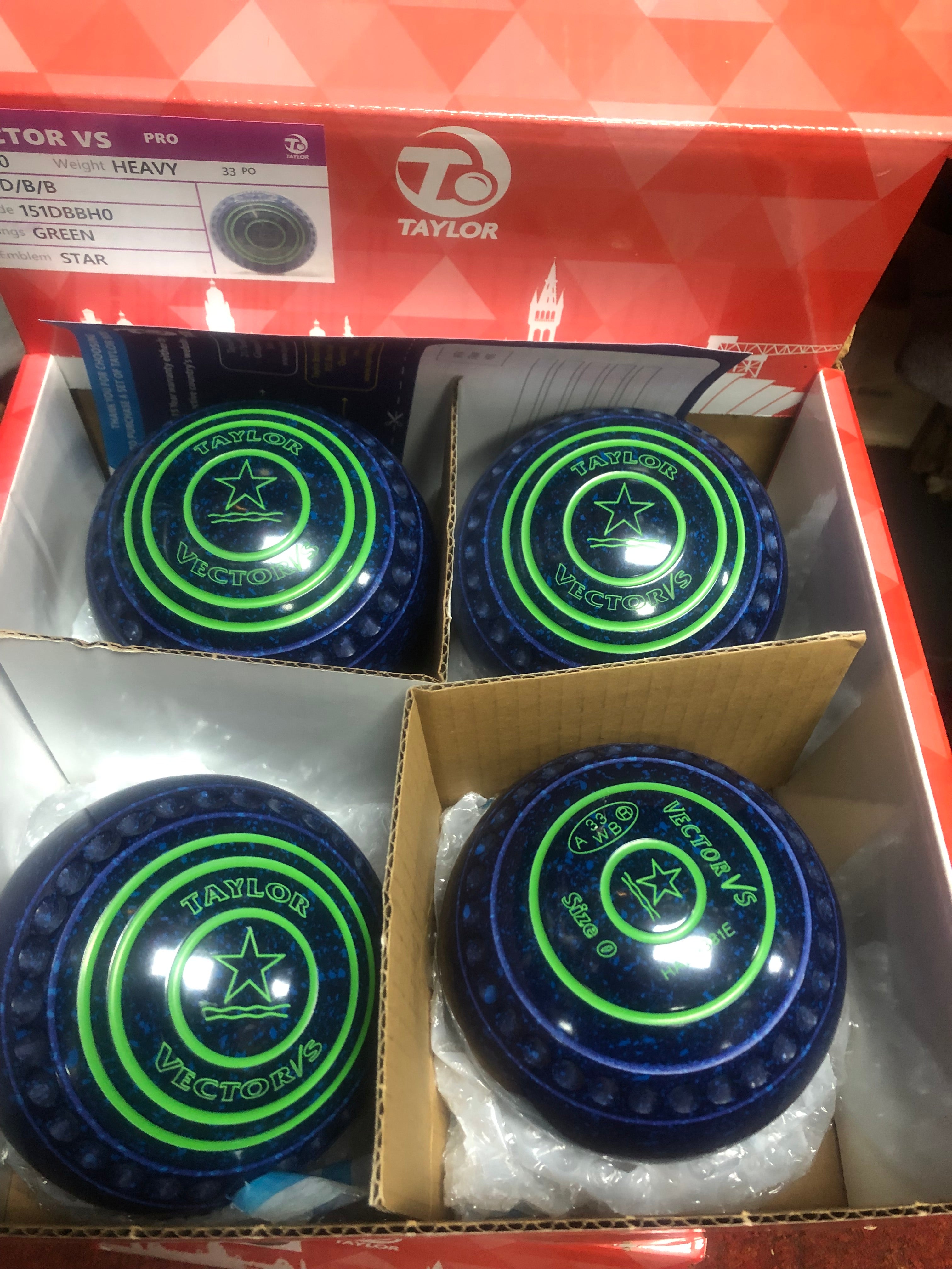 Taylor Lawn Bowls Vector VS Pro Grip in Dark Blue/Blue Speckled