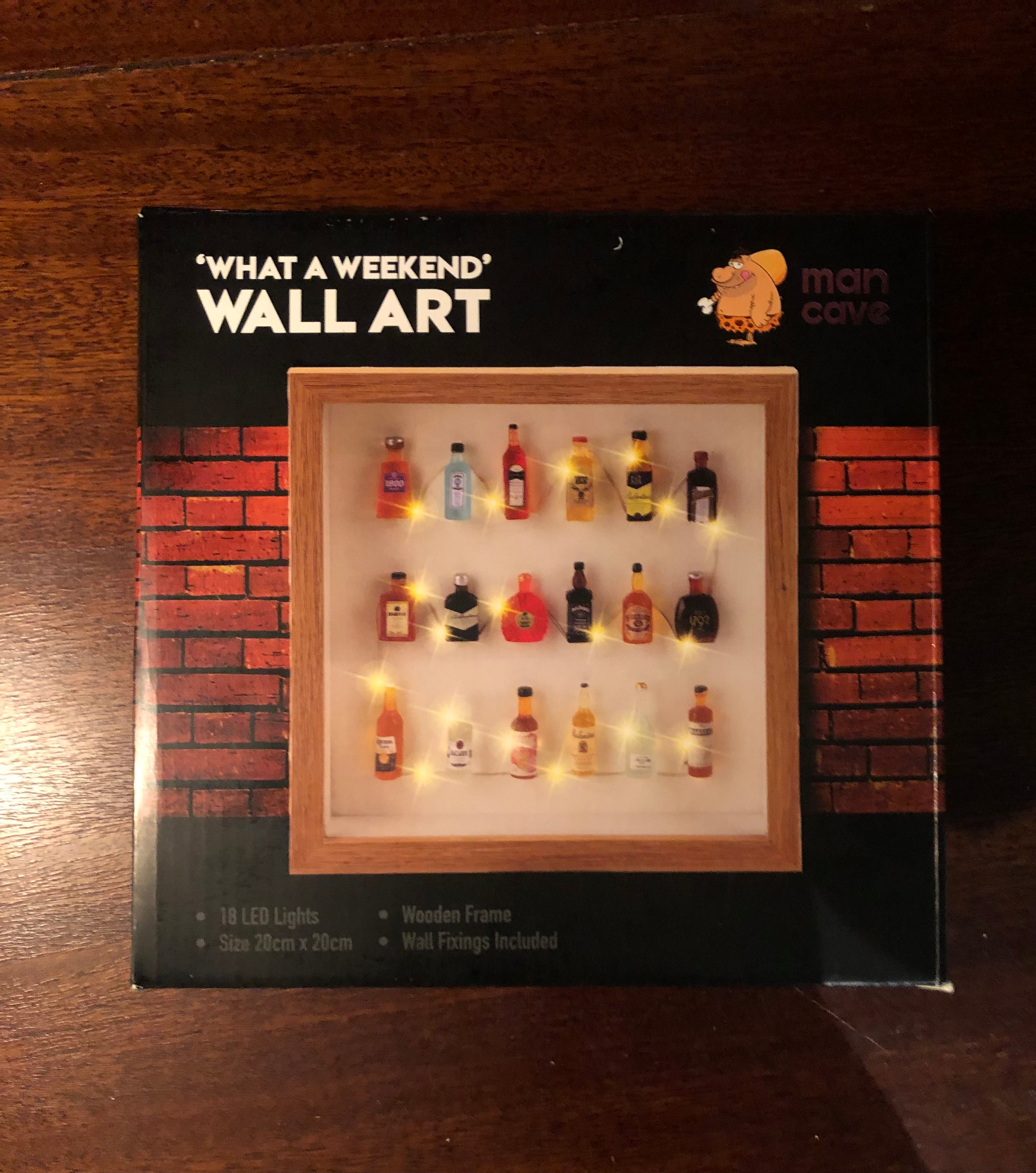 What a Weekend Wall Art LED Bottle Decoration by man cave