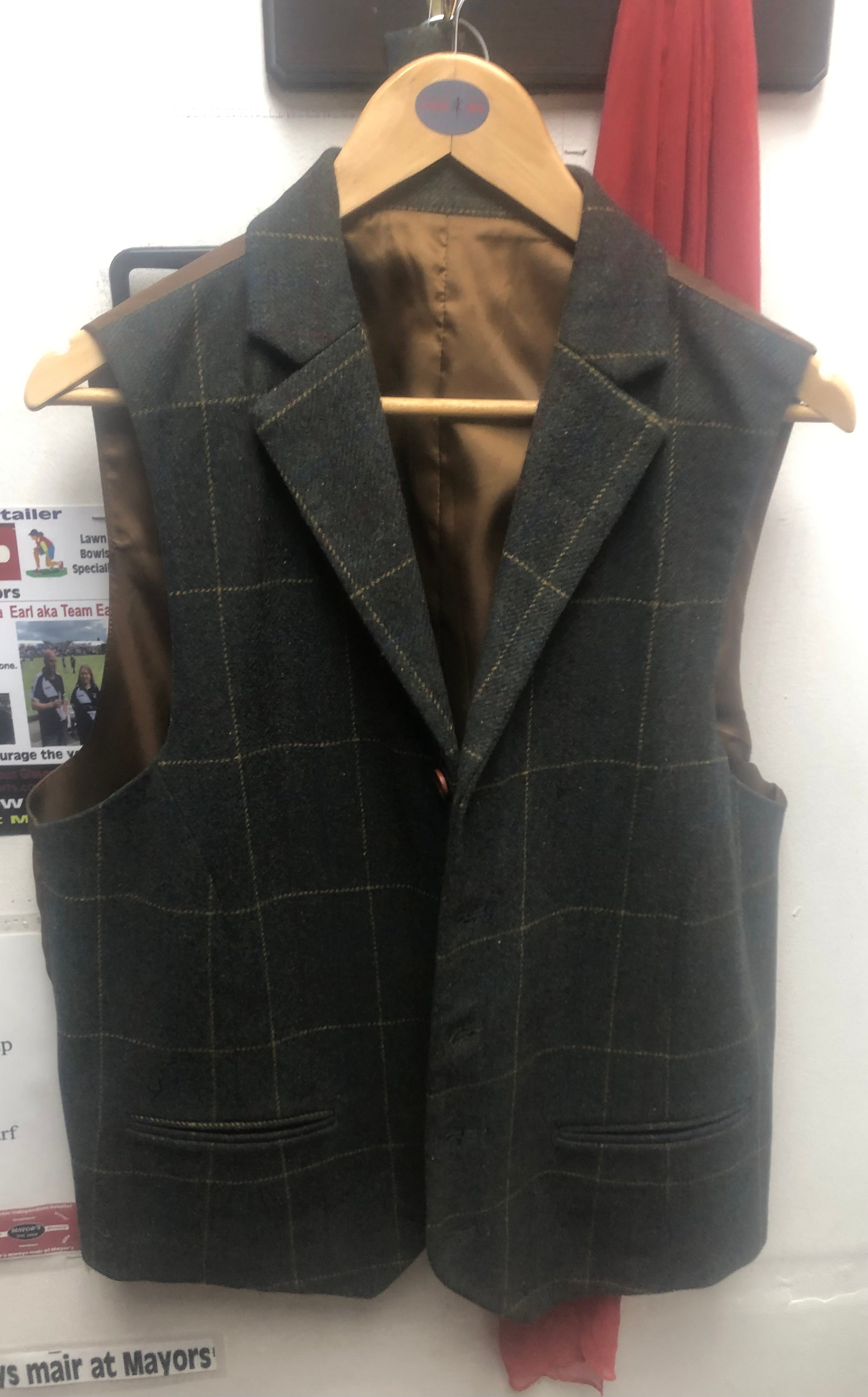 Shelby 4 piece overcheck green wool suit