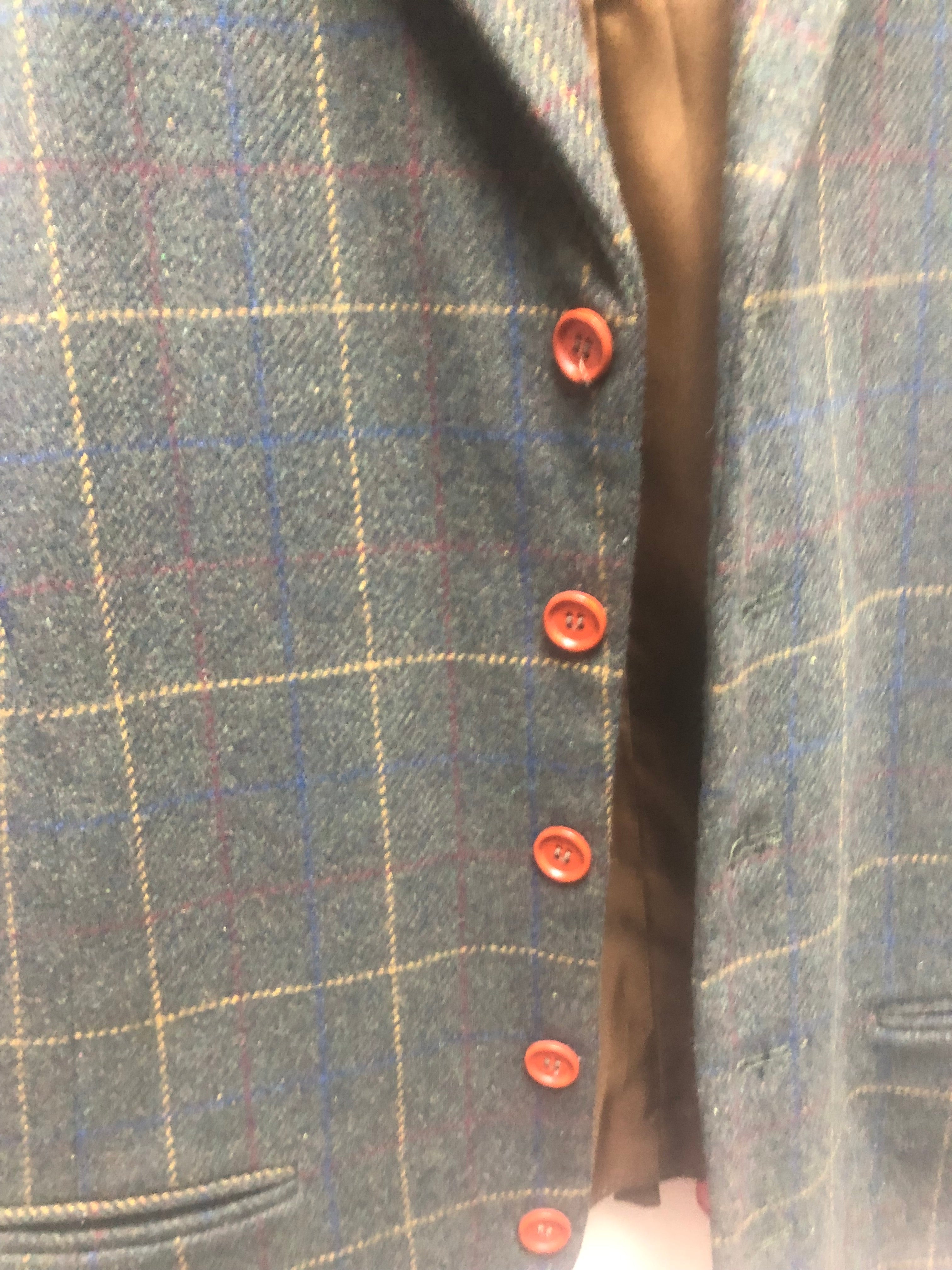 Shelby 4 piece overcheck green wool suit