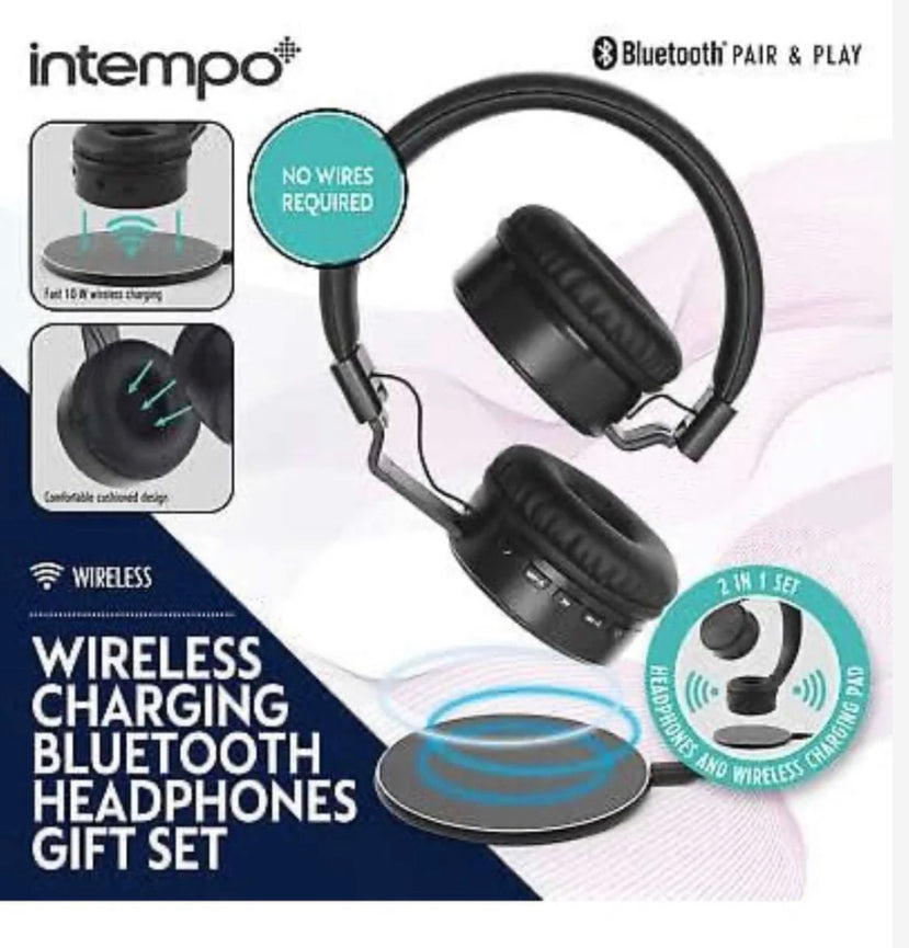 INTEMPO EE7067BLKPADSTKEU7 Wireless Bluetooth Headphones - Includes Charging Base.
