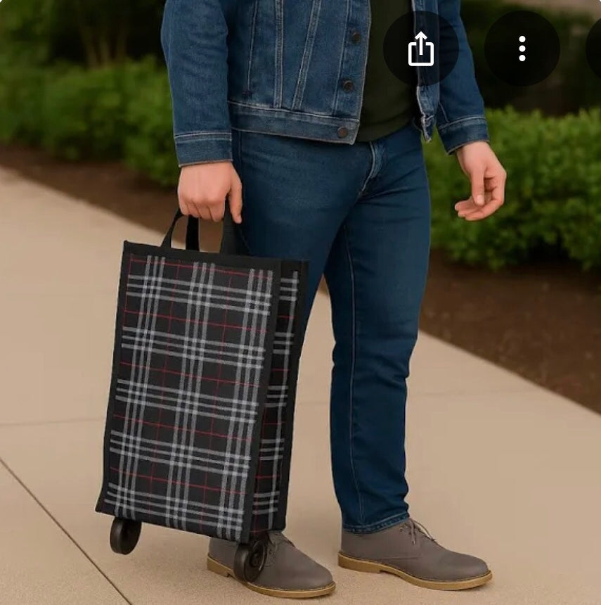 Lightweight Folding Shopping Trolley with Wheels