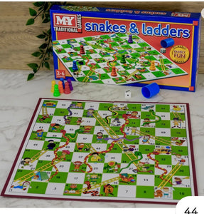 M.Y Traditional Games Snakes and Ladders Kids Board Game Family Play Set Traditional Children Games