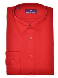 Rael Brook Classic Regular Fit Red Single Cuff Shirt