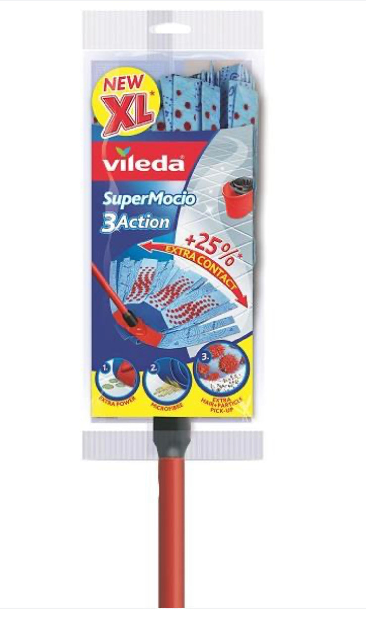 Vileda SuperMocio 3 Action XL Mop With FREE spare mop head