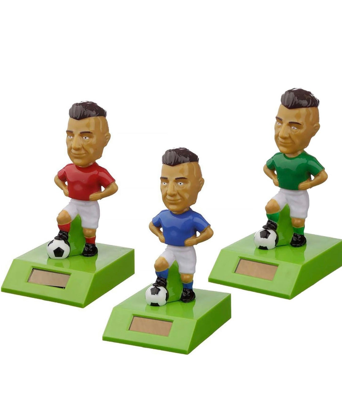 Collectable Green Blue or Red Shirt Footballer Solar Powered Player