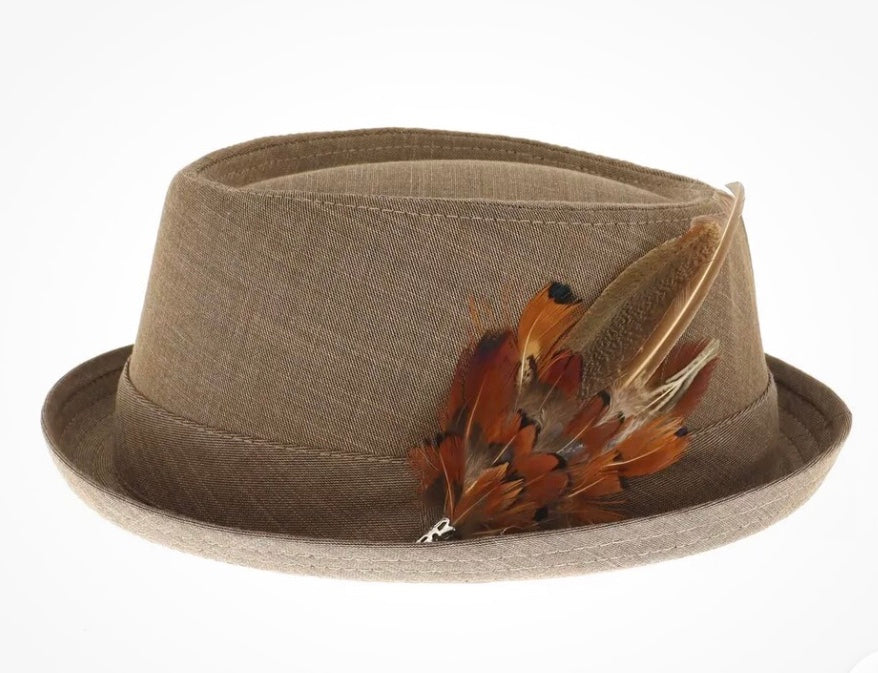 Pork Pie Hat with Removable Feather