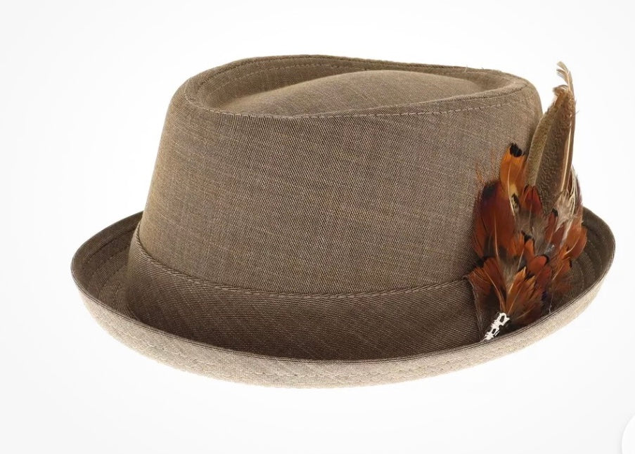 Pork Pie Hat with Removable Feather