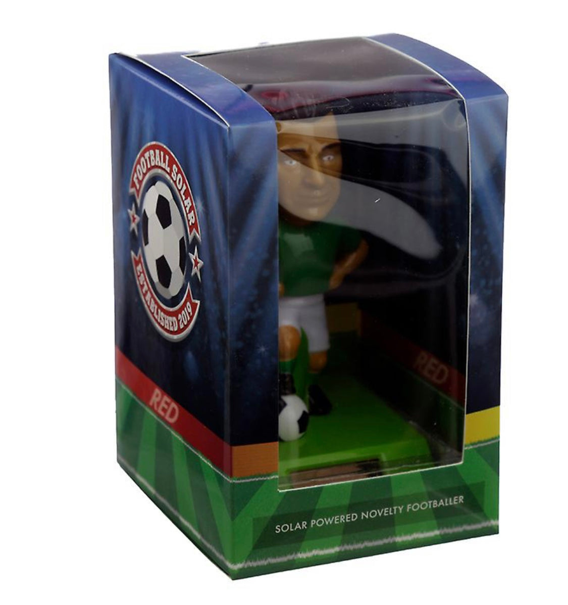 Collectable Green Blue or Red Shirt Footballer Solar Powered Player