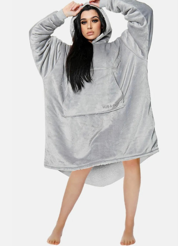 Hoodie Blanket Oversized Plush Sherpa Reverse Big Hooded Sweatshirt Teens/Adults