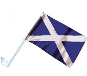 SCOTLAND CAR FLAG- St. ANDREWS CROSS - SCOTTISH SALTIRE FLAG -