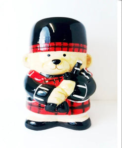 Scottish Piper Teddy Bear Money Box - Ceramic