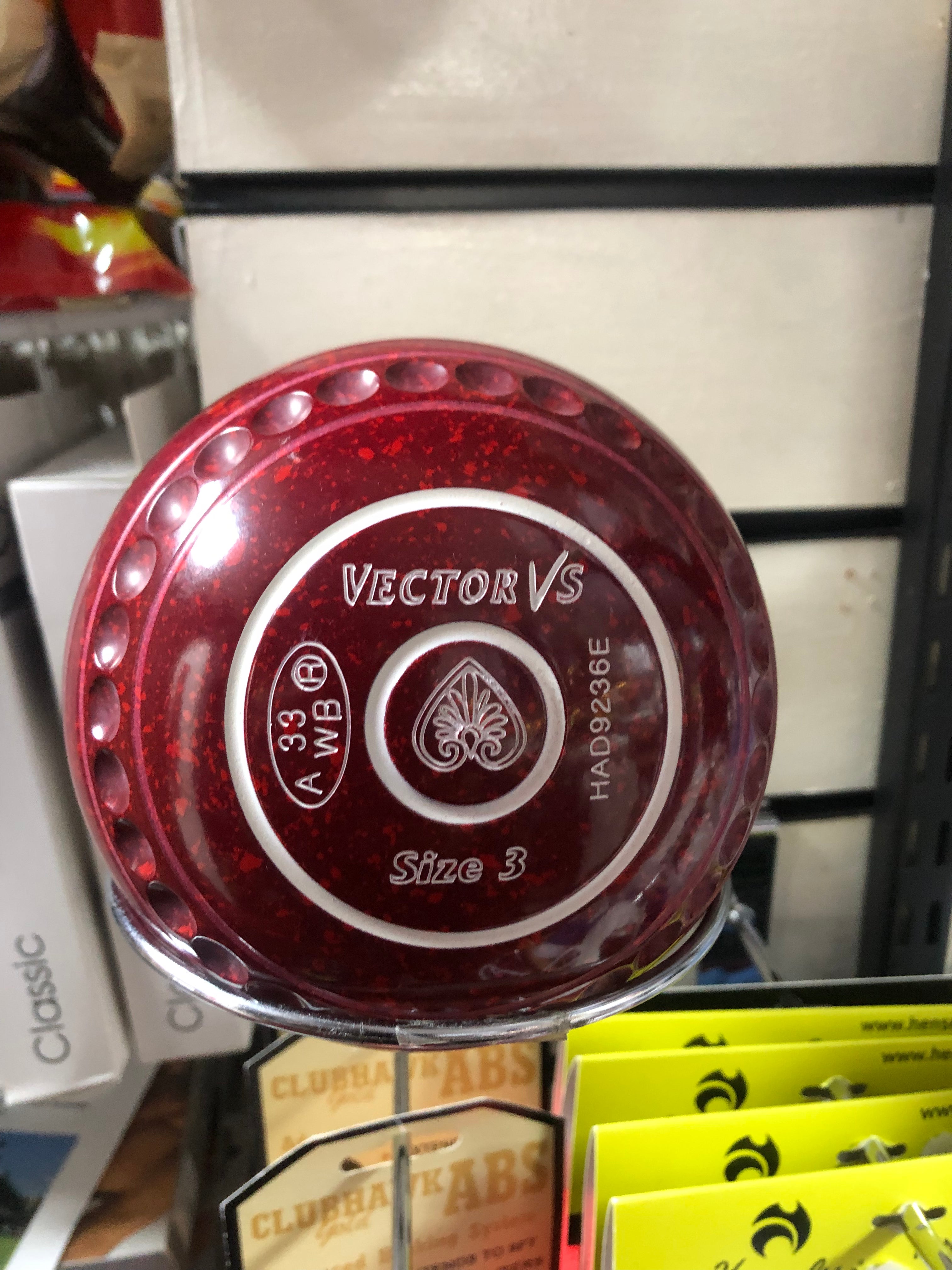 Taylor Lawn Bowls Vector VS Pro Grip in Maroon/Red Speckled