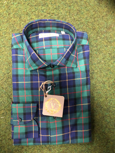 Viyella 80/20 Green & Blue House Check Slim Fit Shirt