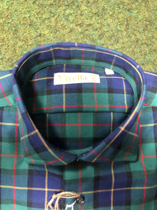 Viyella 80/20 Green & Blue House Check Slim Fit Shirt