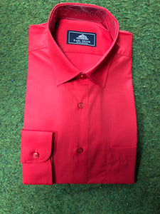 Rael Brook Classic Regular Fit Red Single Cuff Shirt