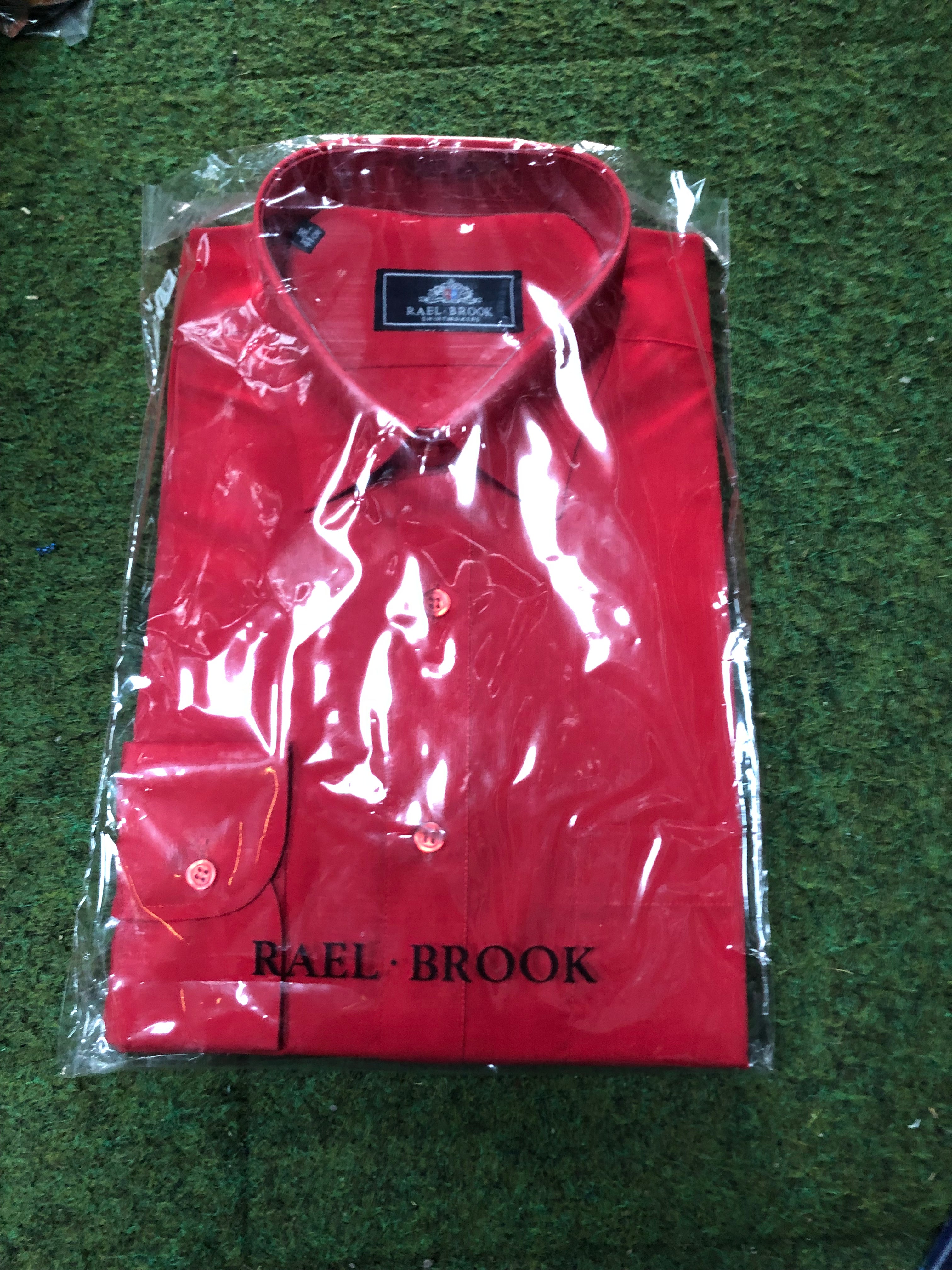 Rael Brook Classic Regular Fit Red Single Cuff Shirt