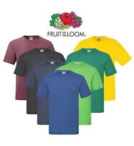 T-Shirt Fruit Of The Loom Uomo Basic Maglietta Tinta Unita Lavoro Sport Work Free Time - Foto 6